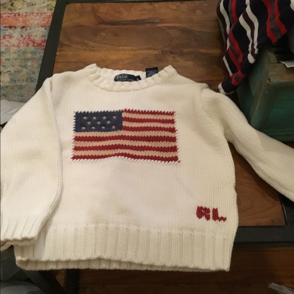 Kids Ralph Lauren flag sweater size 4 toddler